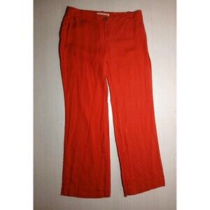 Ann Taylor LOFT Petites 100% Linen Pants Pink/peach Straight Sz 4p *See Photos